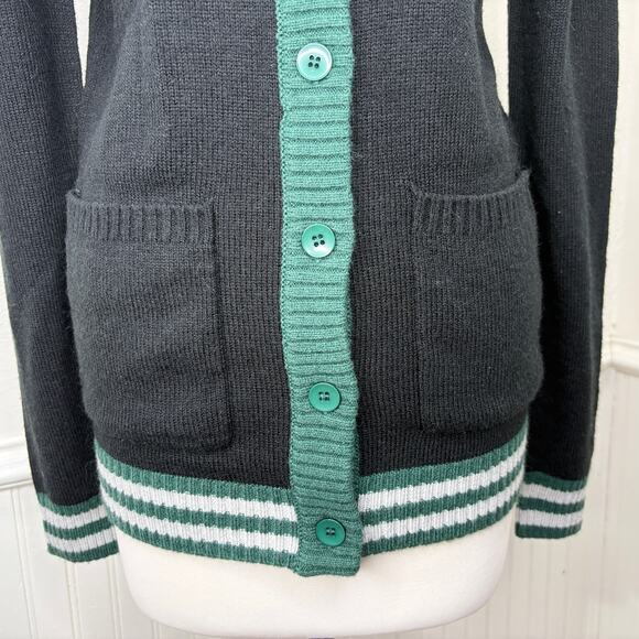 Harry Potter Womens Size XS Slytherin Cardigan Sweater V-Neck Varsity Academia - Picture 11 of 15
